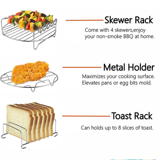 Edelstahl Heißluftfritteusen Rost – Mehrschichtig für Optimale Garergebnisse