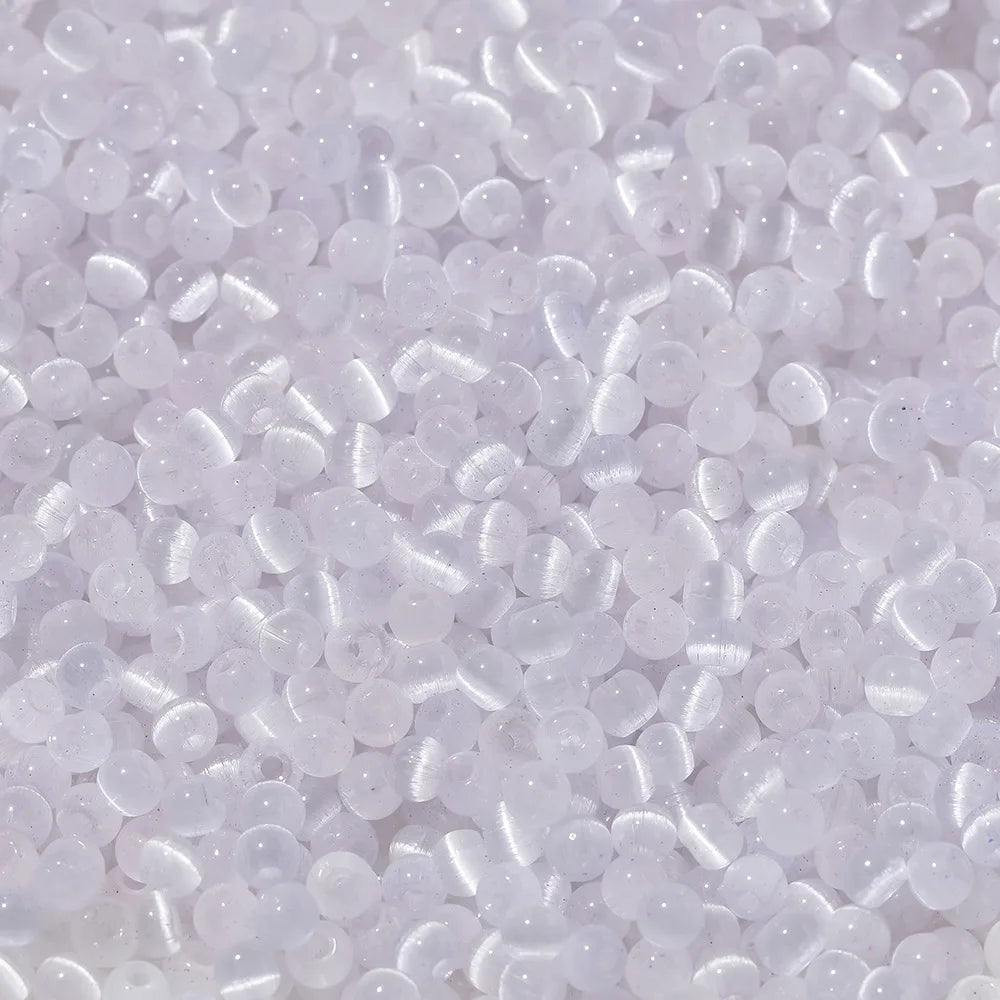 Bunte 4mm Glas Katzenaugen Rocailles Perlen für DIY Schmuck