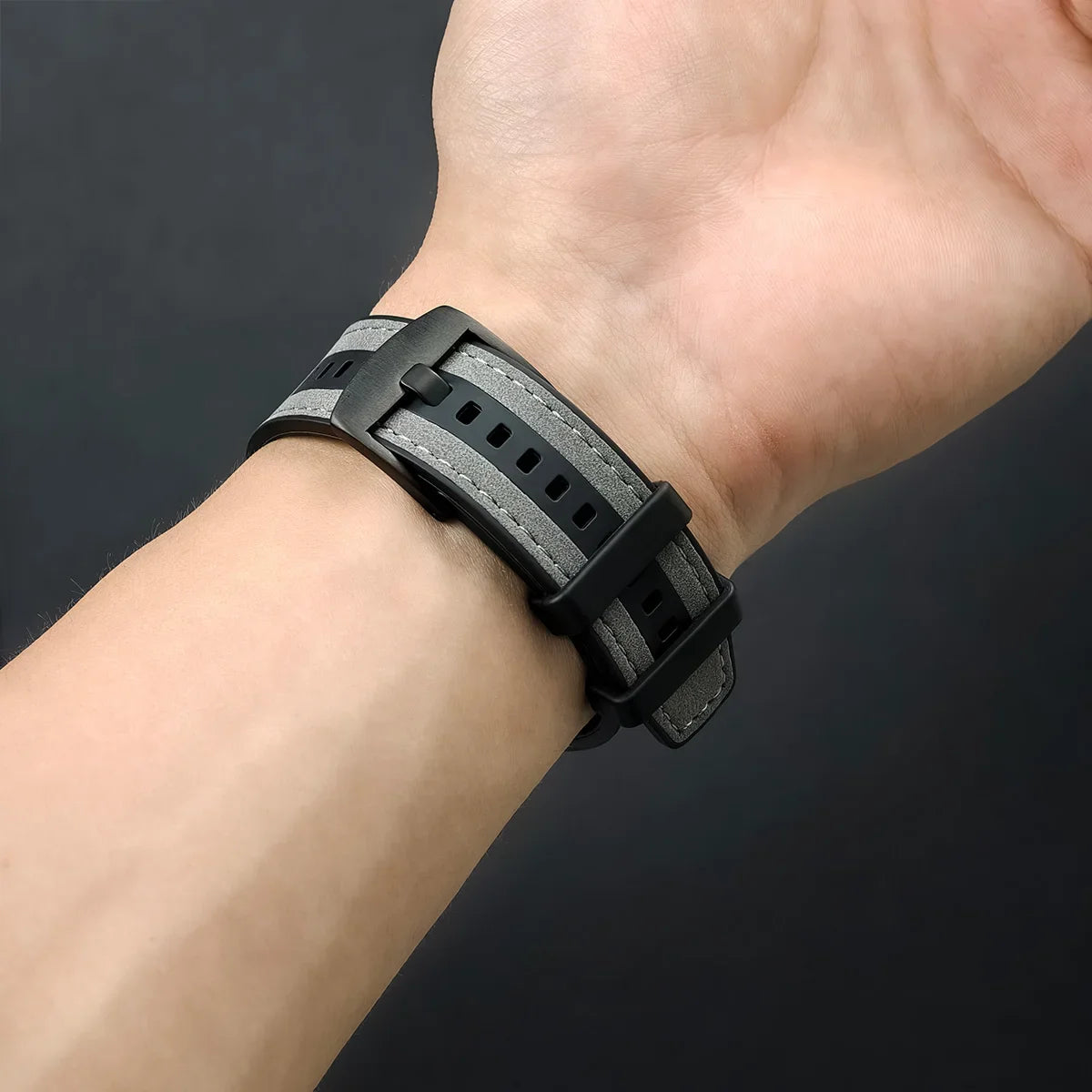 Smartwatch Ersatzarmband 22mm Leder Silikon für Huawei Samsung