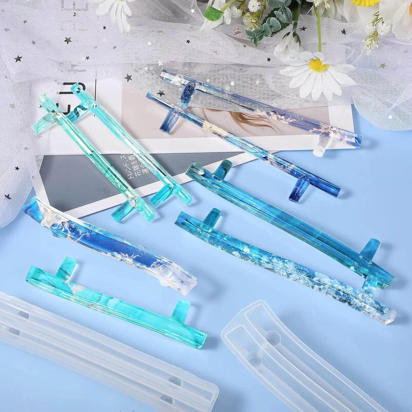 Große rechteckige Silikonform für Epoxidharz Tablett DIY Untersetzer