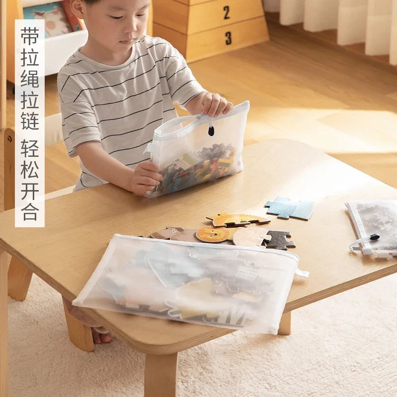 Transparente Aufbewahrungstasche mit Reißverschluss für kleine Spielzeugteile