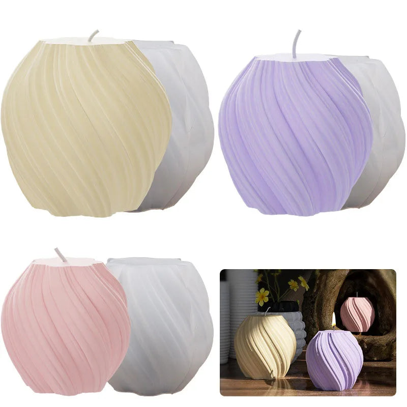 Silikonform für 3D rotierende Säulenkerzen und DIY Kunsthandwerk