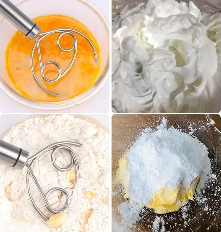 Dänischer Teigschneebesen Edelstahl Handmixer für einfaches Backen