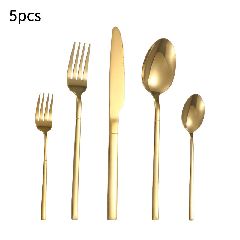 6-30 Teile Edelstahl Besteck Set – scharfe Steakmesser - elegantes Design