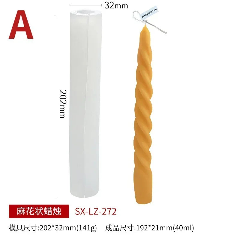 Spiralen Lange Stange Silikon Kerzenform für DIY Kerze und Seife