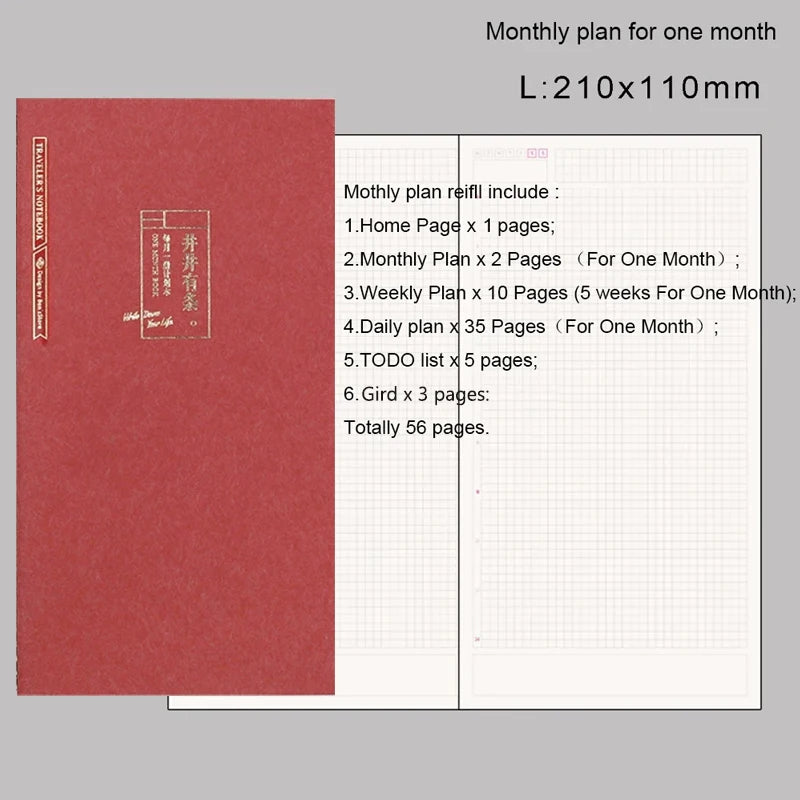 Vintage Notizbuch Nachfüllpapier vielseitig gepunktet kariert liniertes Papier