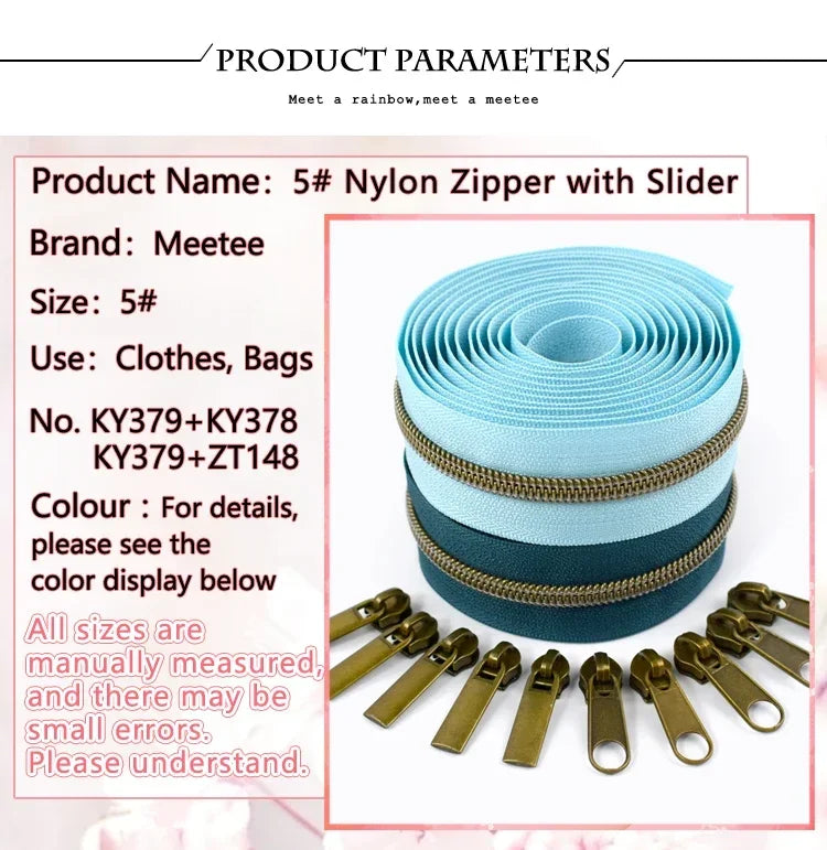 1-5 Meter Nylon Reißverschlüsse mit Kunststoff Schieber für Kleidung-Yabubest - Home & More