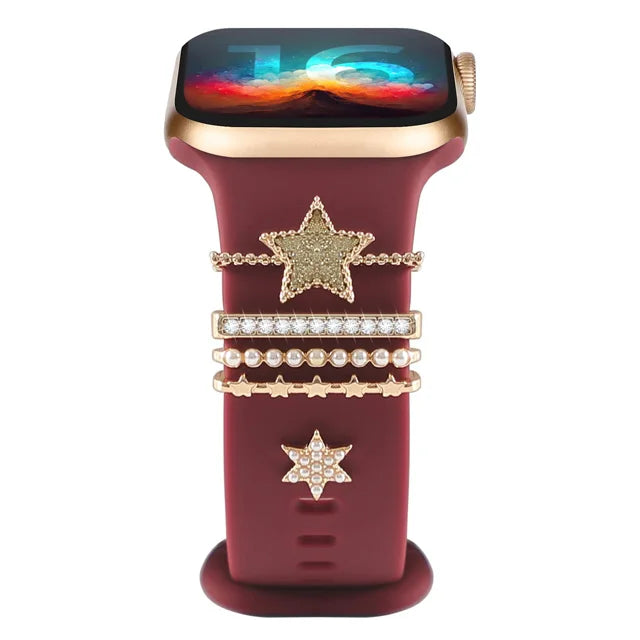 Dekoration für Apple Watch Band Ultra2 10 9 8 Diamant Schmuck Armband Zubehör für Samsung/Huawei Uhr 20/22mm Armband Charms-Yabubest - Home & More