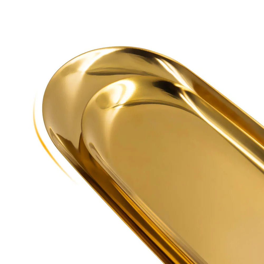 Edelstahl Gold Ablageplatte für Obst und Schmuck – Organizer-Yabubest - Home & More