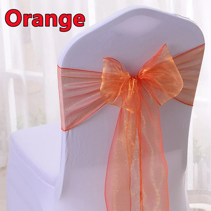Elegante Organza Stuhlschärpen für Hochzeitsdekoration