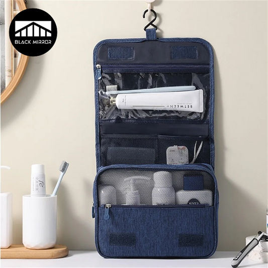 Großer Unisex Kulturbeutel mit Haken, wasserdicht, Reise Make-up Kosmetiktasche