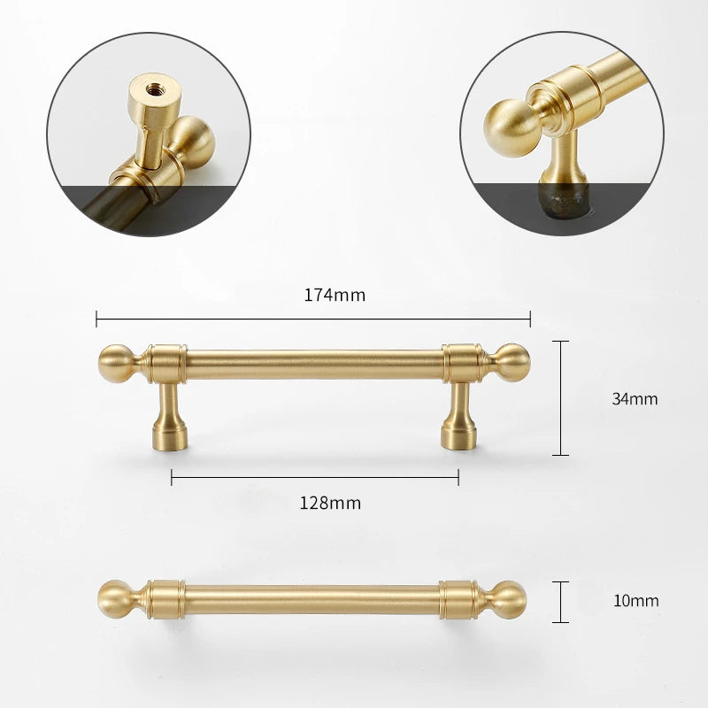 Eleganter Möbelknopf Messing Goldfarben für Schrank Schublade Tür