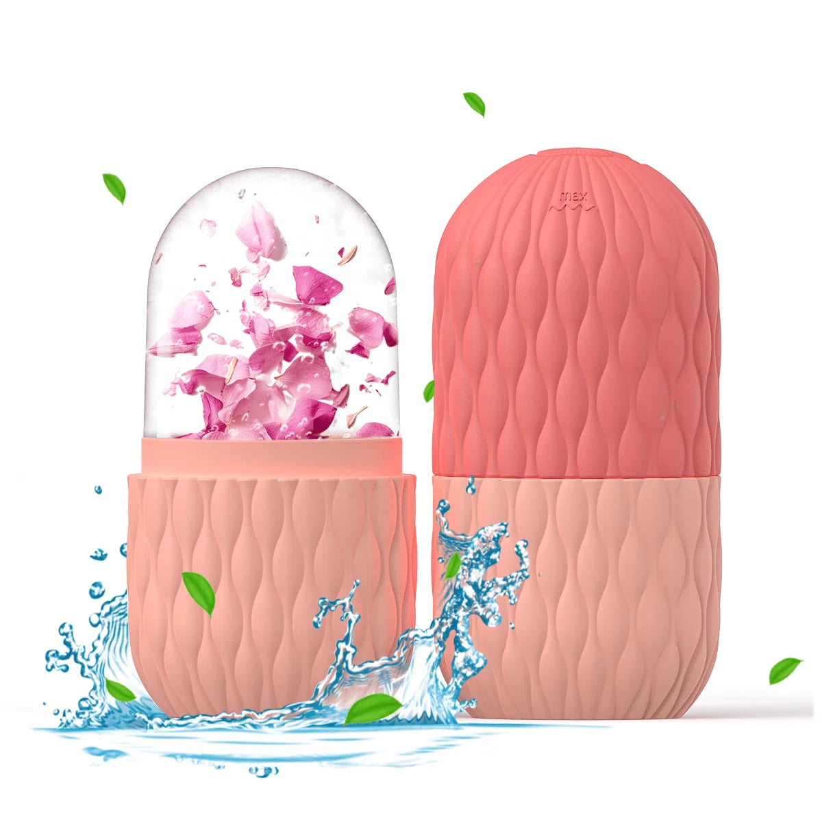 Gesichts-Roller Set: Kühlung, Massage & Hautpflege aus Silikon/Edelstahl