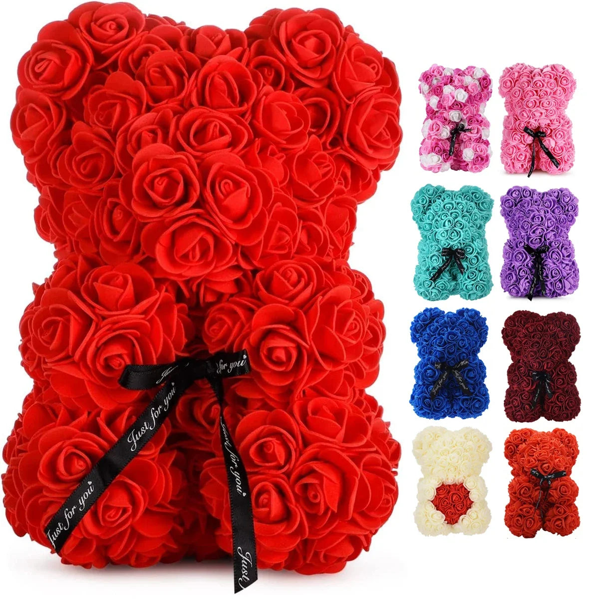 Ewige Rose Teddybär 25m Künstliche Blumen Geschenk und Dekoration-Yabubest - Home & More