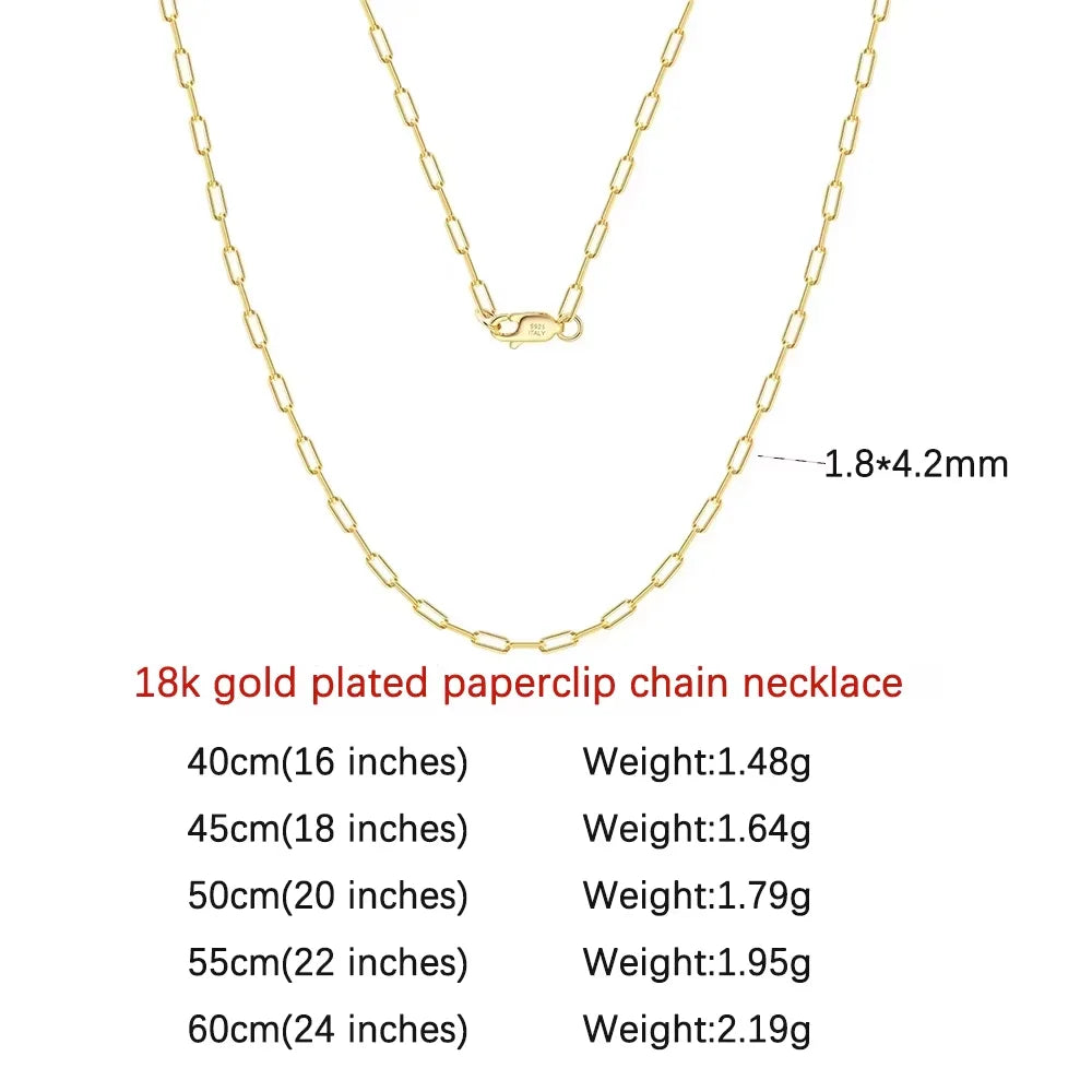 Orsa Jewels 14K vergoldete 925er Sterlingsilber Halskette Büroklammer