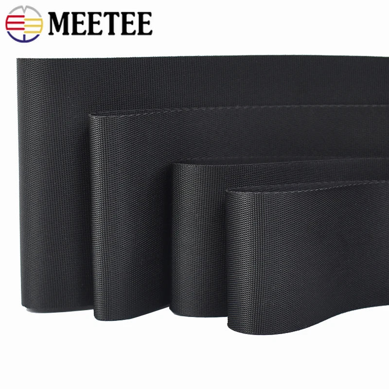 5M Schwarz Nylon Gurtband 10-100mm Rucksack Tasche Nähen DIY Projekte