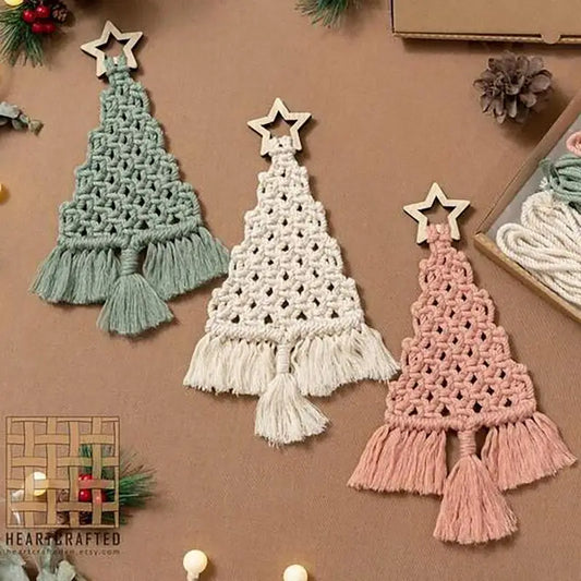 DIY Makramee Weihnachtsbaum Kit mit Baumwollseil für Wanddeko