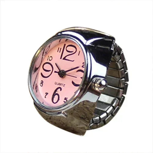 Mini Fingeruhr mit elastischem Band – Vintage Design für Damen - Herren