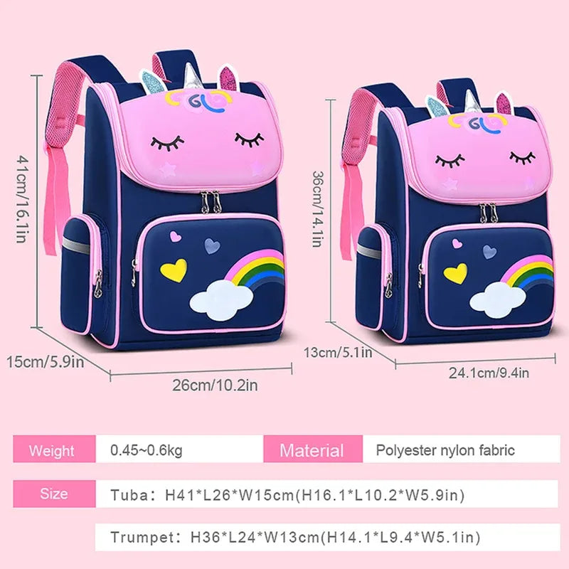 Wasserdichte leichte Schultasche mit Tiermuster für Mädchen Klasse 1–6