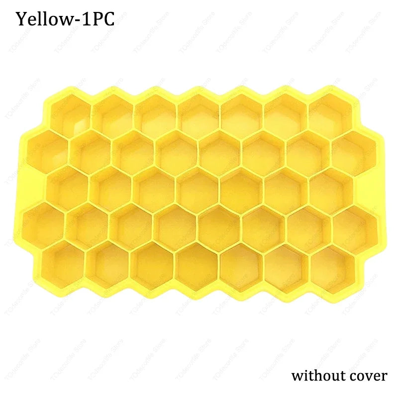 Premium Silikon Eiswürfelformen mit Deckel – Sechseckig, Wiederverwendbar