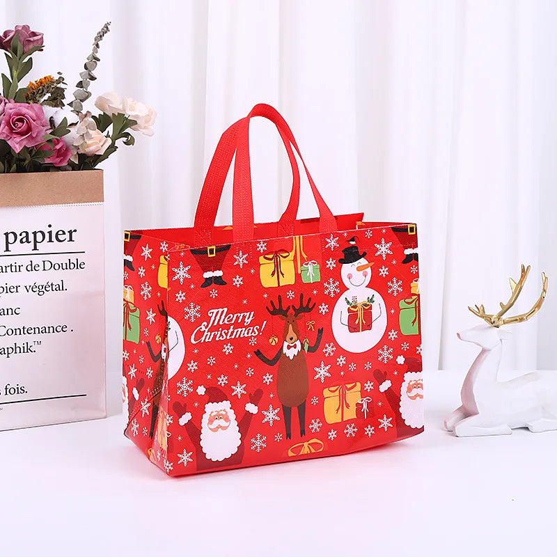 5er Set Weihnachtsgeschenktaschen mit festlichen Motiven