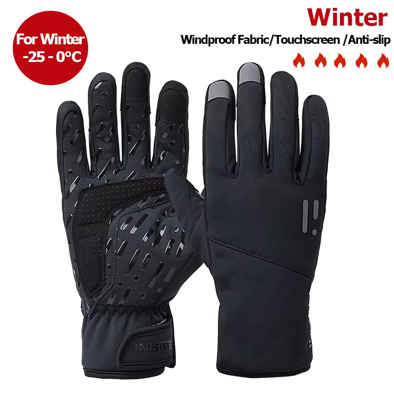 Winddichte wasserdichte Winterhandschuhe mit Touchscreen und Fleece