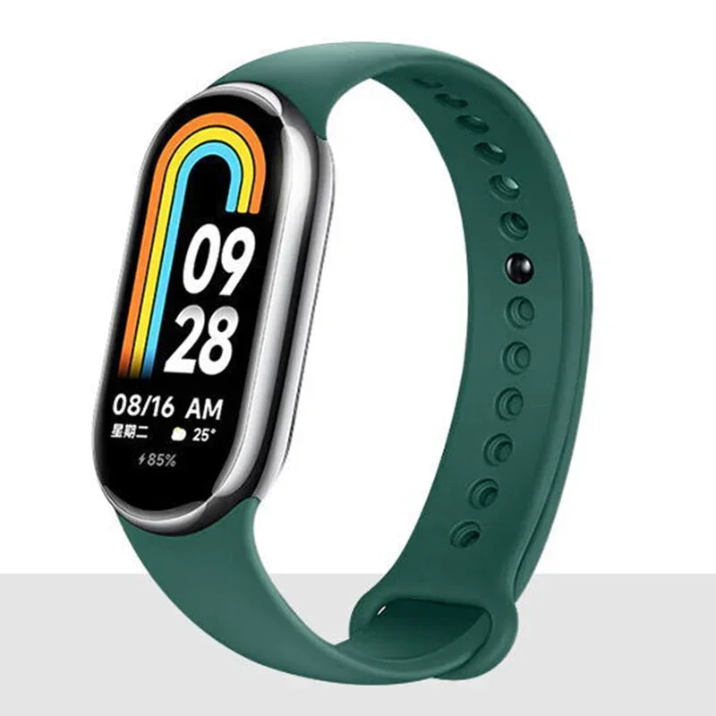 Atmungsaktives Silikon-Sportarmband kompatibel mit Mi Band 8 NFC