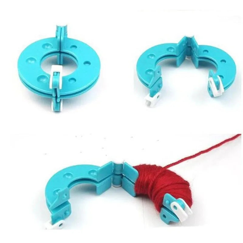 Pompon Maker Set 4 Größen DIY Nähwerkzeug Kunststoff Strick Handwerk