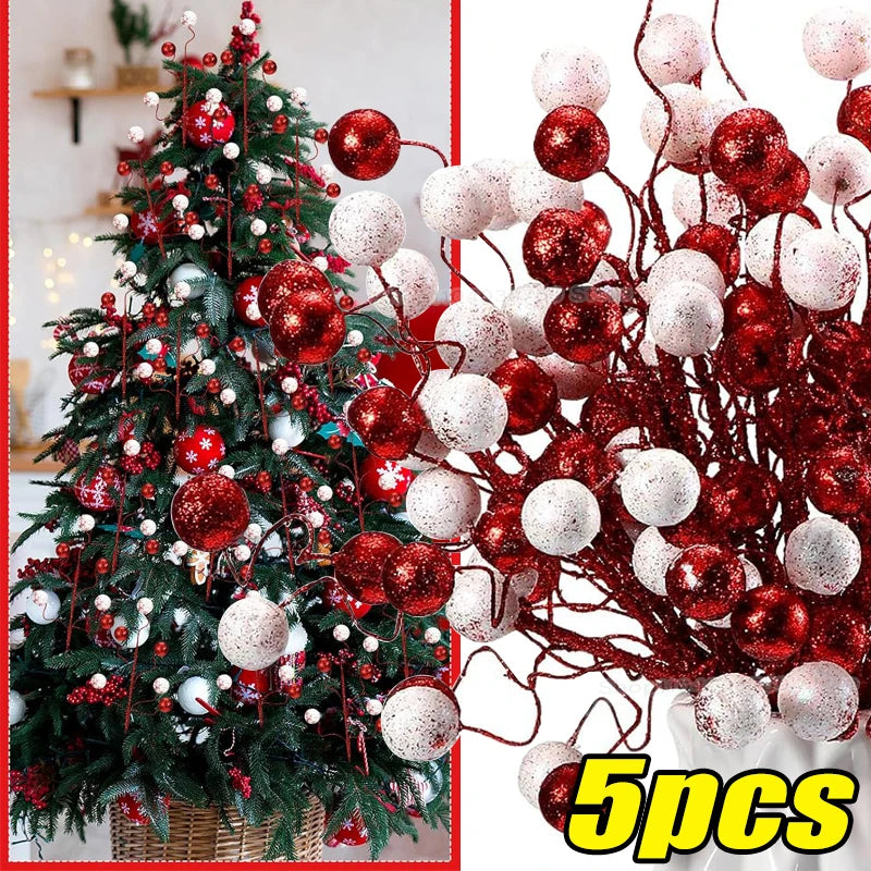 Funkelnde Mini-Kugeln Baumzweige fuer Weihnachtsdeko DIY Festival Party