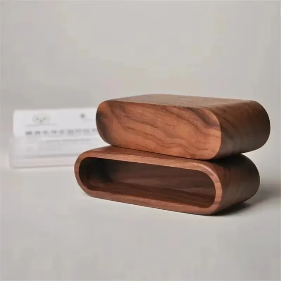 Visitenkartenbox aus Holz großer Desktop Organizer mit Displayfunktion