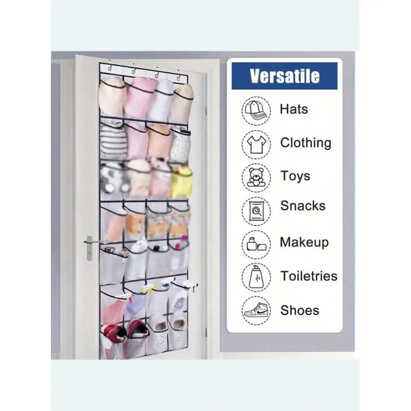 Wandmontierter Schuh Organizer mit 24 Fächern aus Stoff