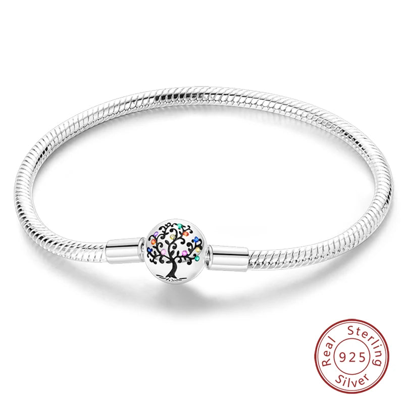 Armband Silber 925 mit Stern Mond Sonne und Grünem Zirkon Charm