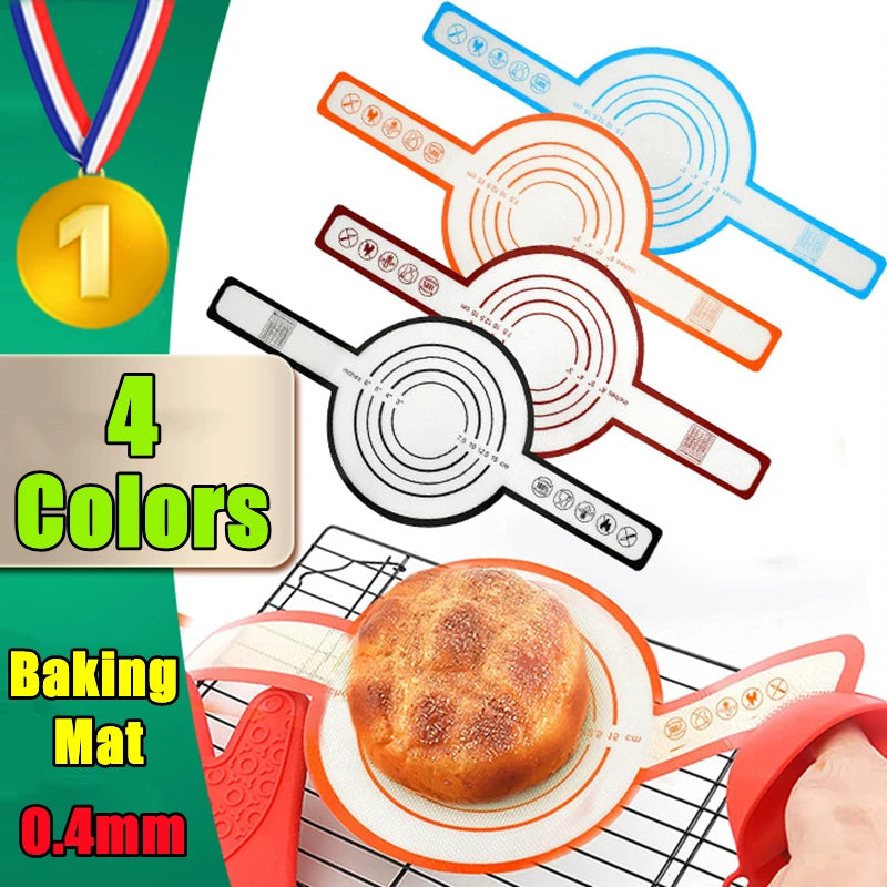 Silikon Backmatte mit langem Griff in 4 Farben für perfektes Backen