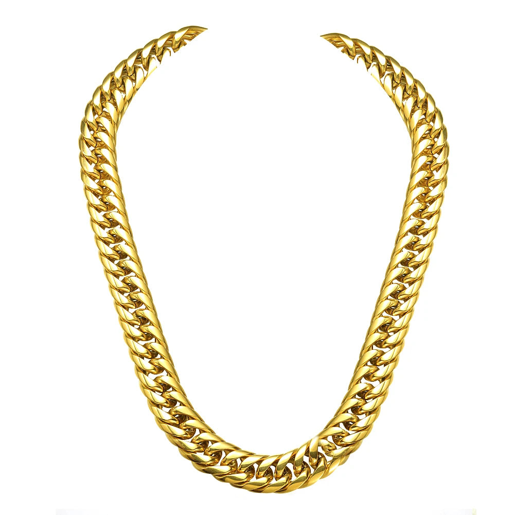 Stilvolle Herren Edelstahl Kette Gold 16/20mm | Kubanisch | Größenwahl