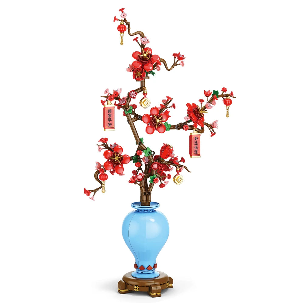 Blumenstrauß Bauset Pfirsichblüte Narzisse Dekoration Bausteine Set-Yabubest - Home & More