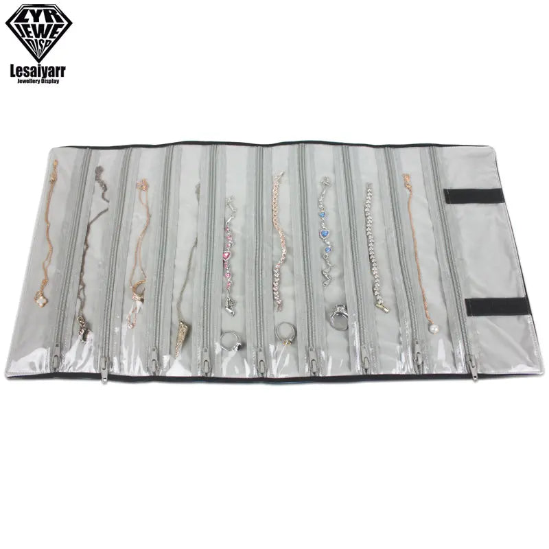 Praktische Samt Schmuckrolle für Ketten & Armbänder Reiseorganizer