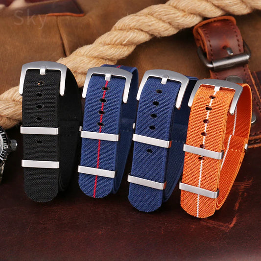 Retro Fallschirm Nylon Uhrenarmband in 18, 20 und 22 mm High Density