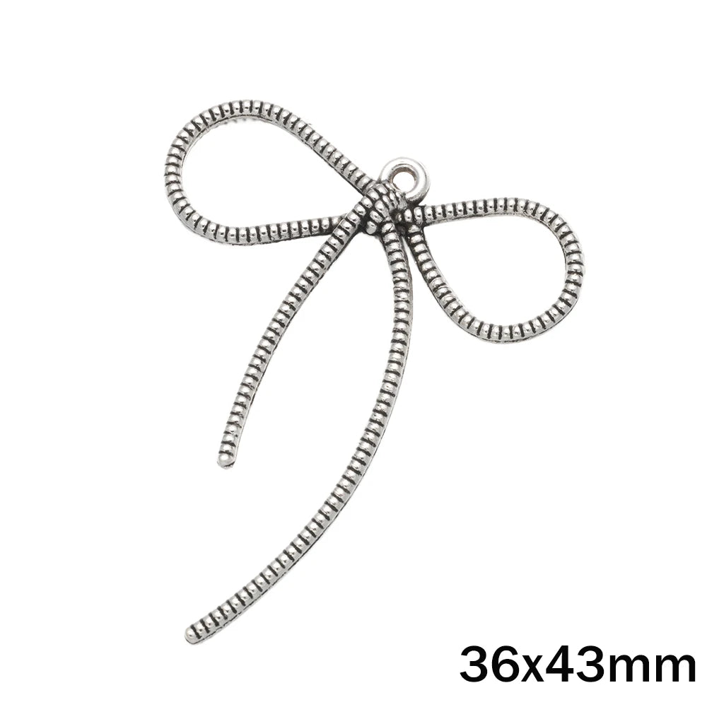 10er Set Metall Schleifenanhänger für kreative Schmuckherstellung DIY