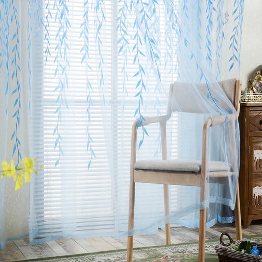 Elegante Vorhänge mit Weidenmuster für Wohnzimmer und Schlafzimmer