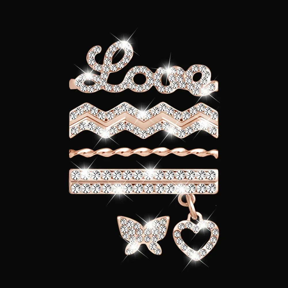 Mode Strap Dekorative Ring Für Apple Watch Band Diamant Schmuck Ornament Armband Metall Charms Silikon Armband Zubehör-Yabubest - Home & More