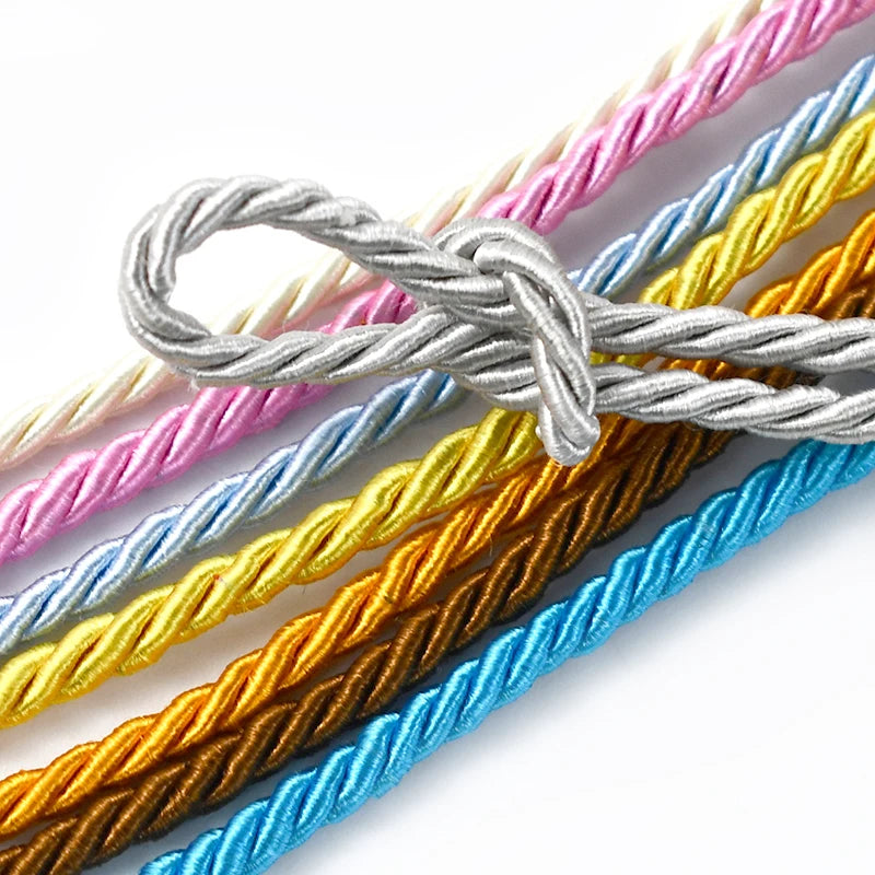 3mm Polyester Seil 3-Strang gedreht – DIY, Heimtextilien, Taschen, Deko Schnur
