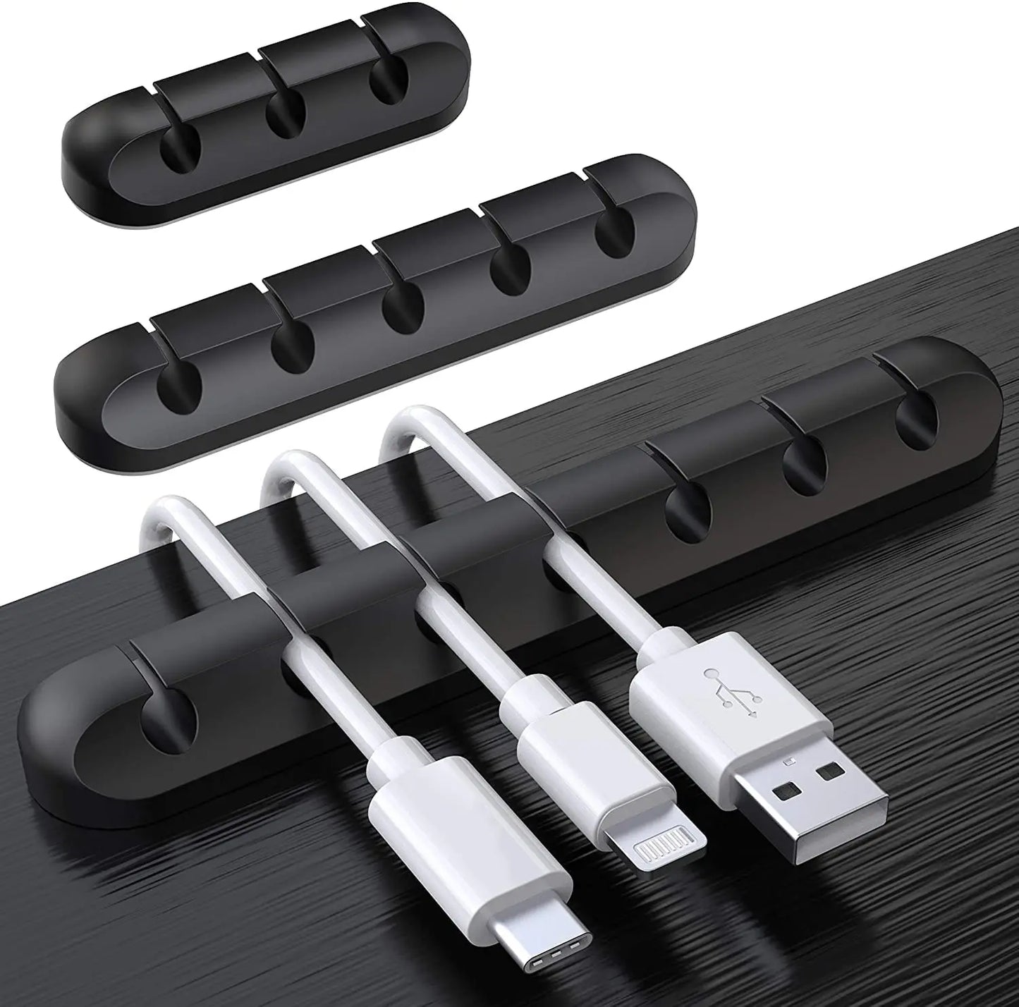 3er-Pack selbstklebende Silikon Kabelclips für USB und Desktop Kabel