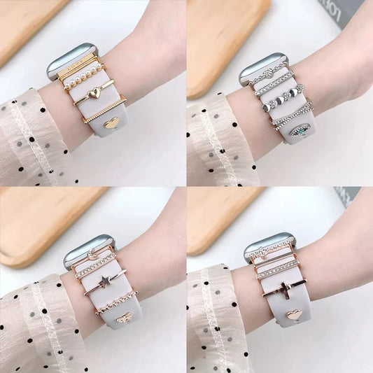 Dekoration für Apple Watch Band Ultra2 10 9 8 Diamant Schmuck Armband Zubehör für Samsung/Huawei Uhr 20/22mm Armband Charms-Yabubest - Home & More