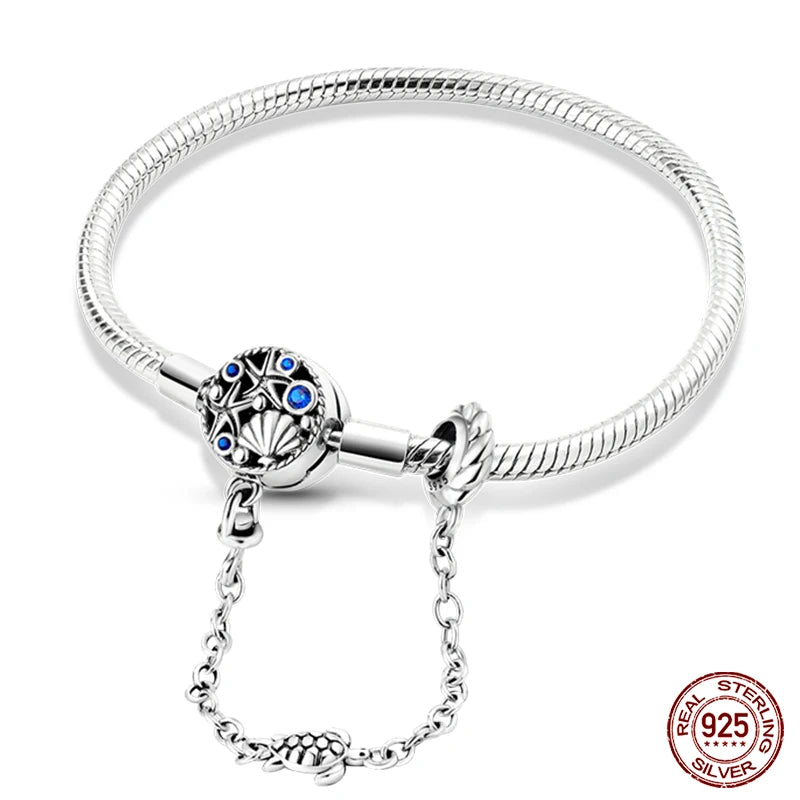 Armband Silber 925 mit Stern Mond Sonne und Grünem Zirkon Charm