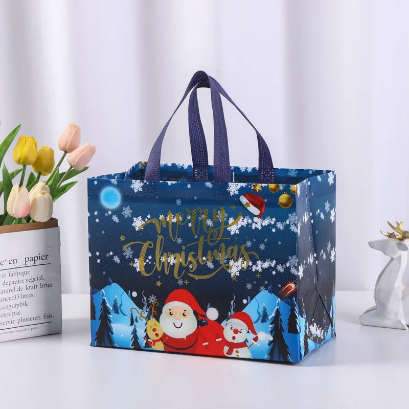 5er Set Weihnachtsgeschenktaschen mit festlichen Motiven