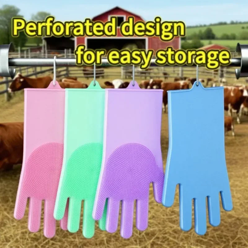 1–3 Paar Silikon Reinigungshandschuhe Multifunktionale Waschhandschuhe