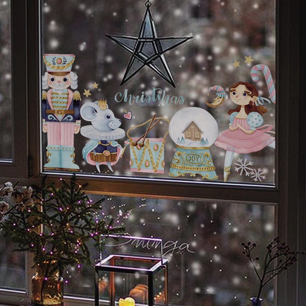 Doppelseitige Fensteraufkleber als wiederverwendbare Weihnachtsdekoration