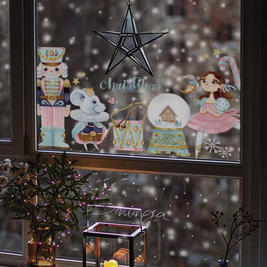 Doppelseitige Fensteraufkleber als wiederverwendbare Weihnachtsdekoration