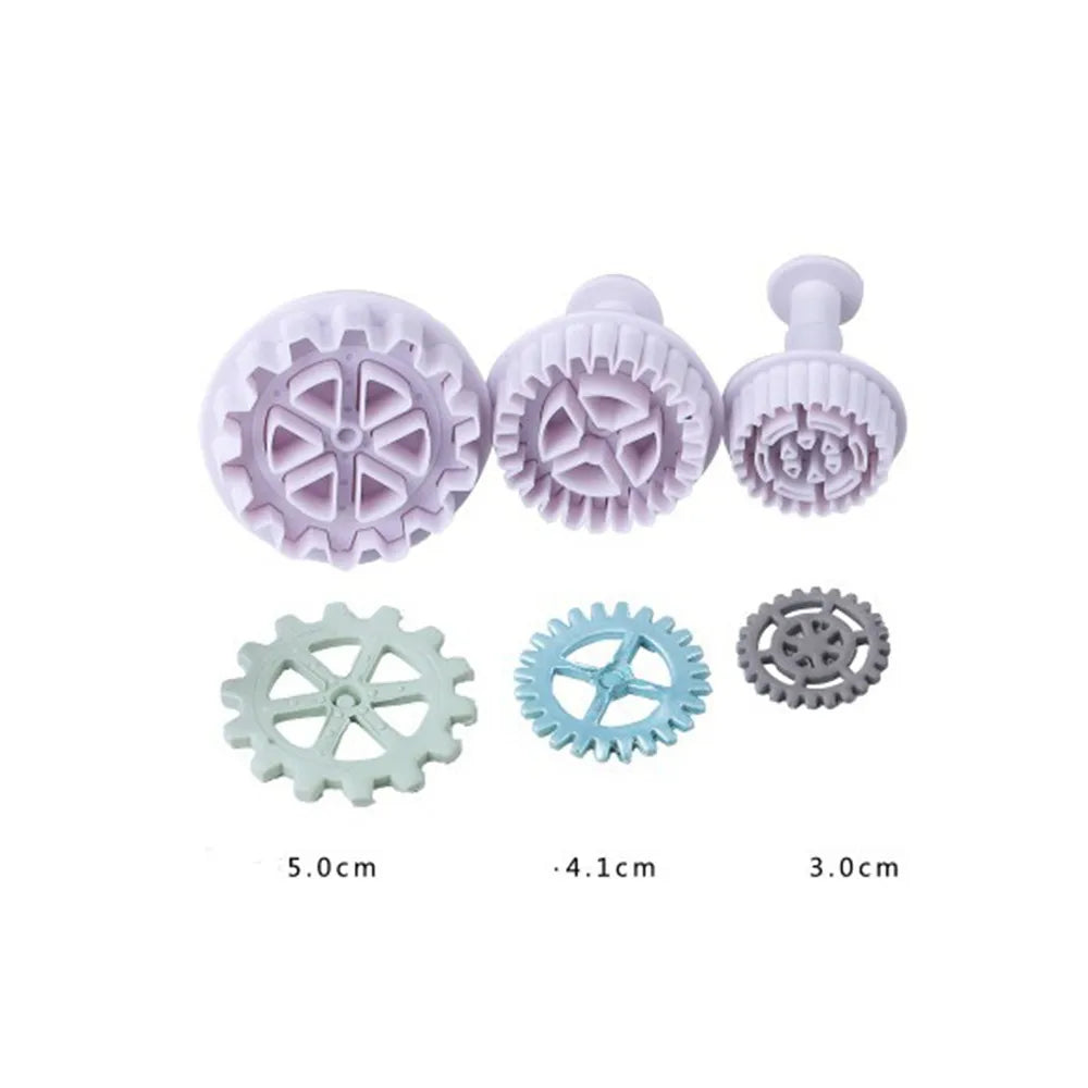 3er Set Kunststoff Fondant Cutter Kuchen Dekorieren Backform Zubehör