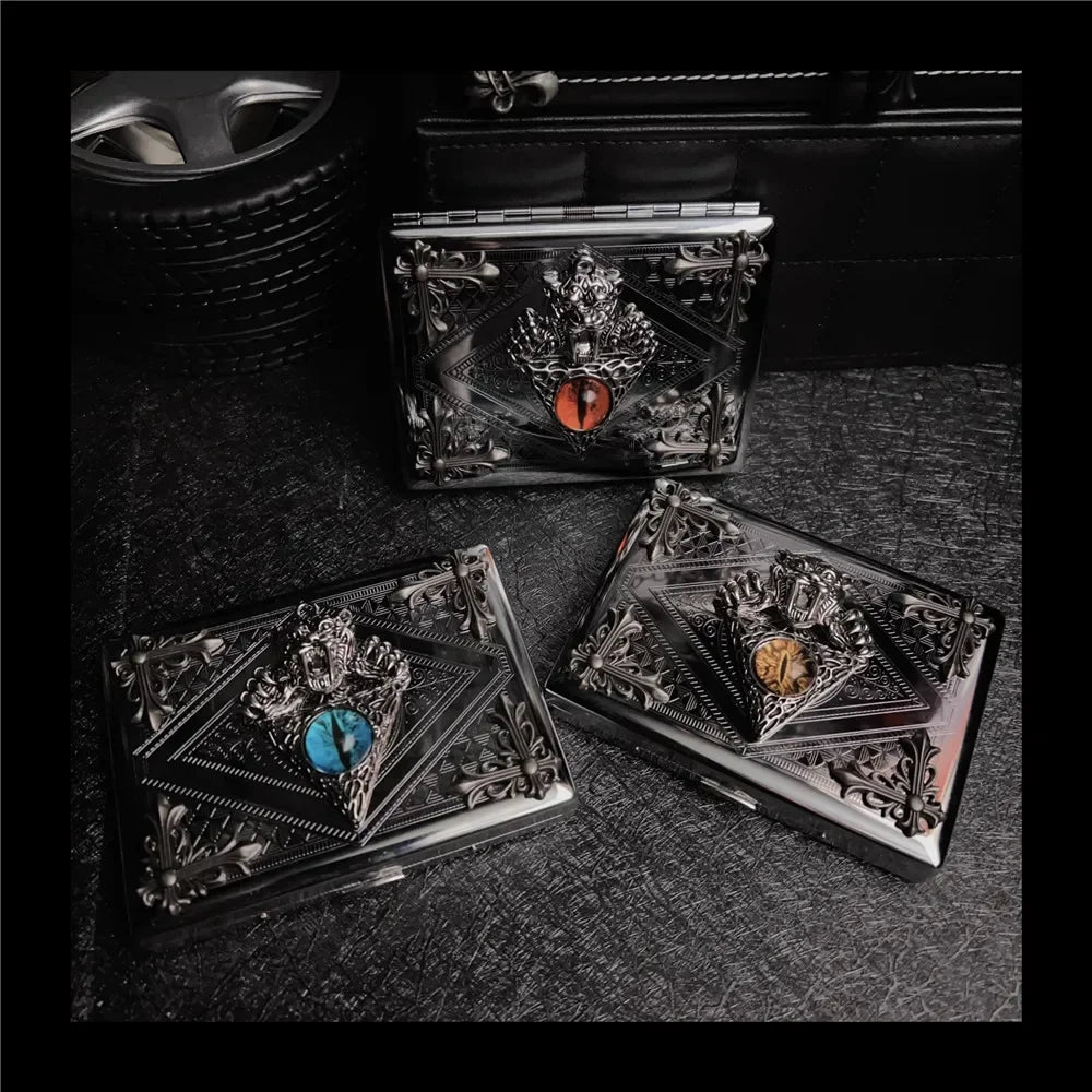 Robustes Metall Zigarettenetui für 20 Zigaretten mit Spiegeltechnik